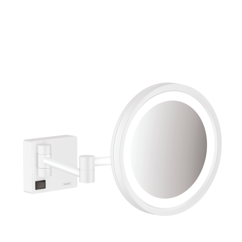 Косметическое зеркало hansgrohe AddStoris с подсветкой 41790700, матовый белый