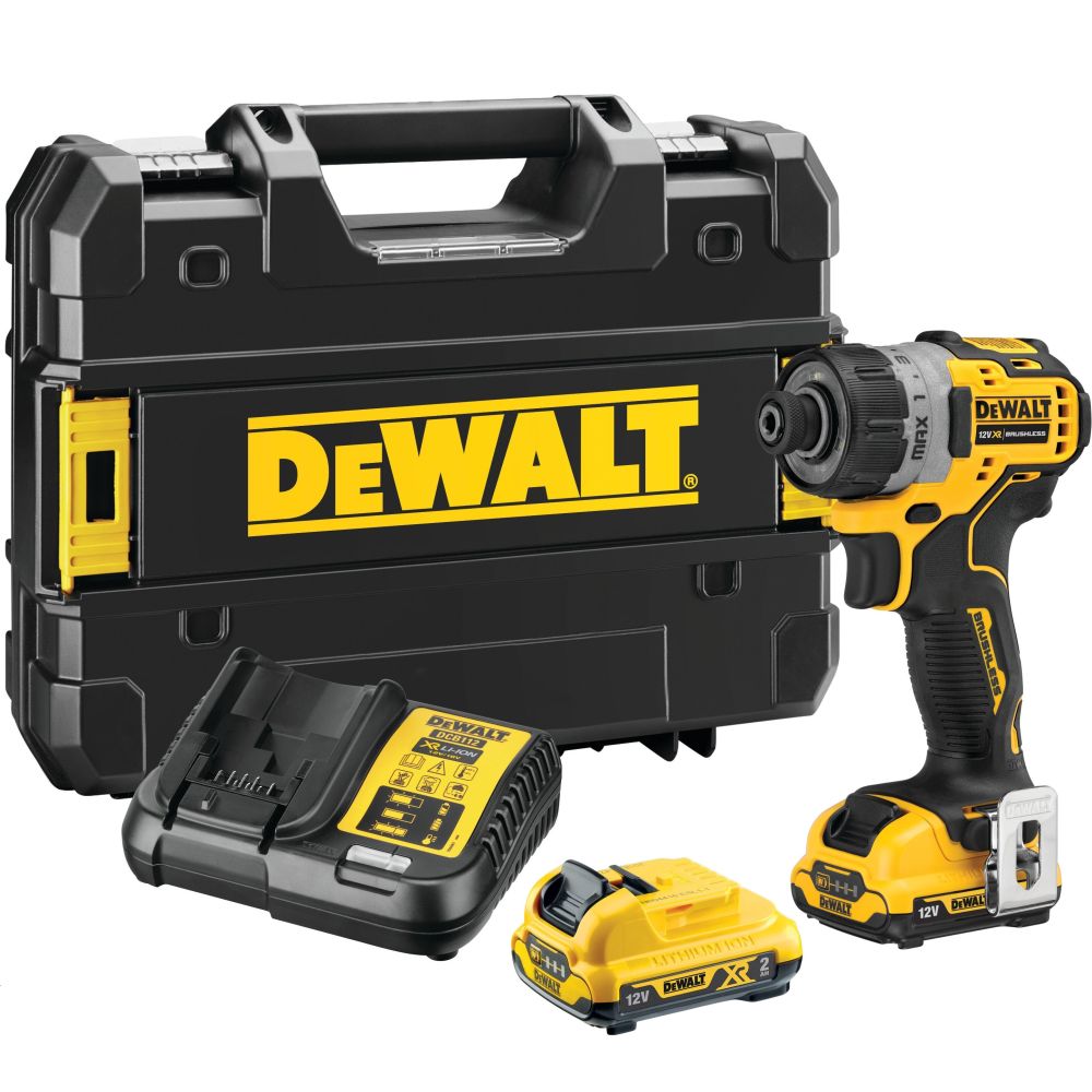 Аккумуляторный шуруповерт DEWALT DCF601D2, 12 В, 8 Нм, с 2 АКБ 5 Ач и ЗУ, в кейсе TSTAK (DCF601D2-QW)