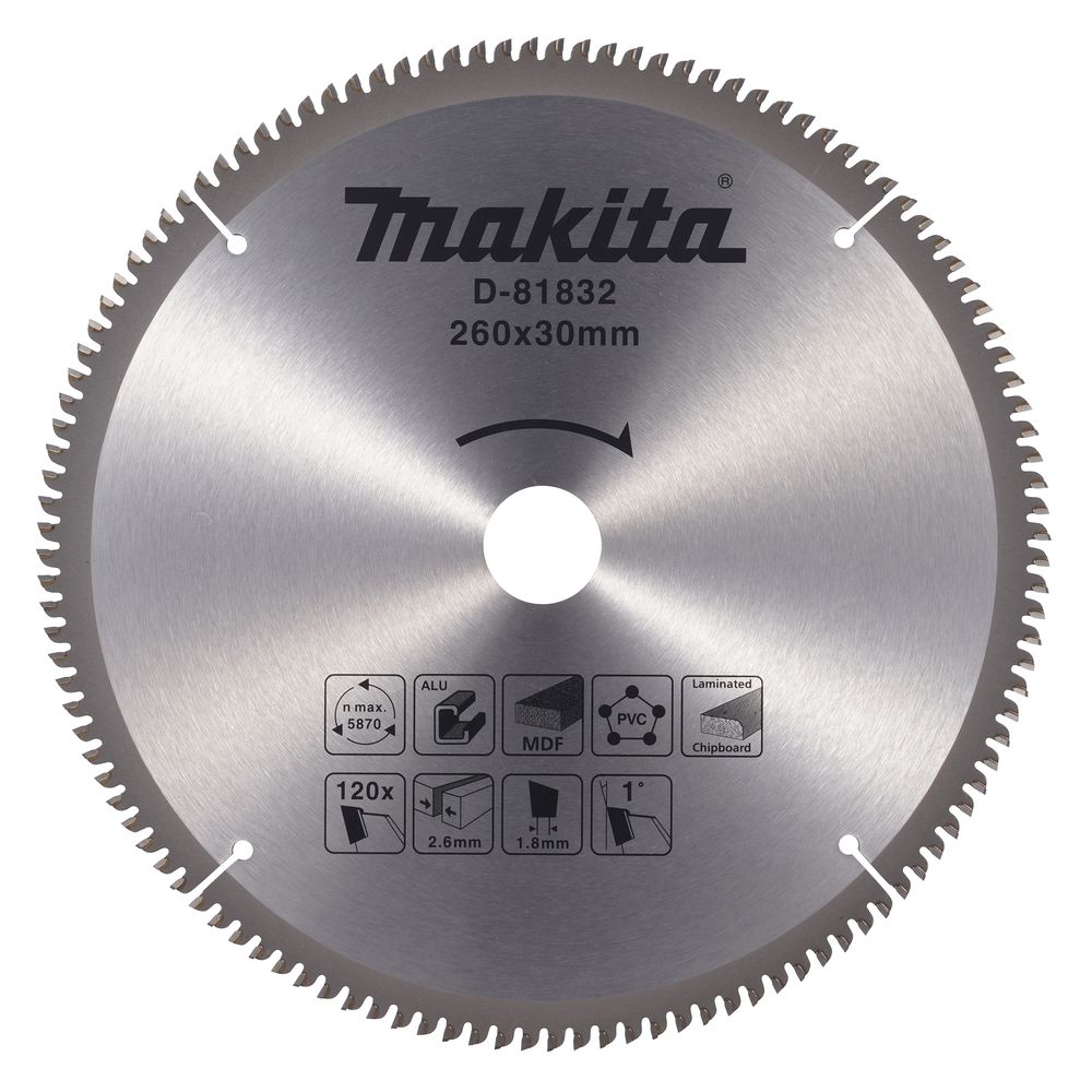 Диск пильный Makita D-81832, по мультиматериалу, 260х30х2.6 мм, 1 шт.