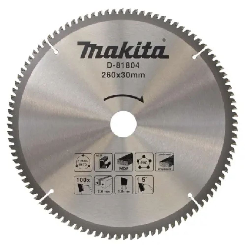 Диск пильный Makita STANDARD, 260х30х2.6 мм, 10 шт. (D-81804-10)