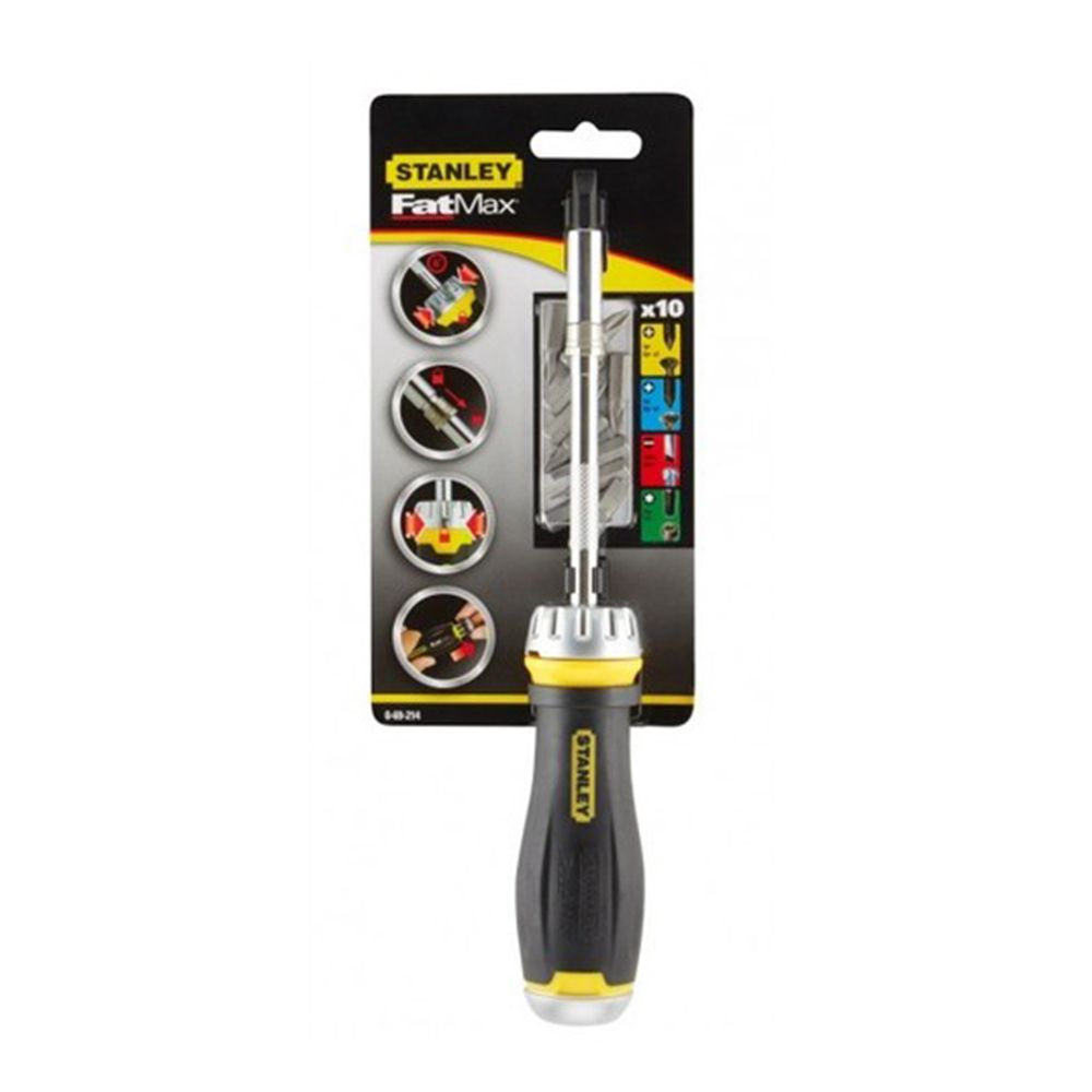 Отвертка-держатель Xtreme Multi-Bit Ratchet с трещоткой с 10 вставками STANLEY 0-69-214