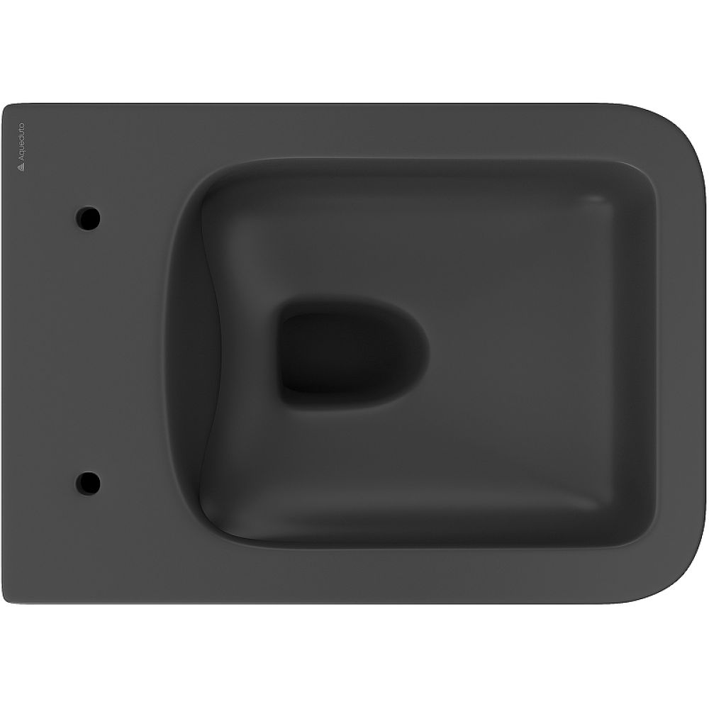 Унитаз подвесной Aqueduto MACIO 520*370 безободковый, сиденье с микролифтом, черный матовый (MAC0140)