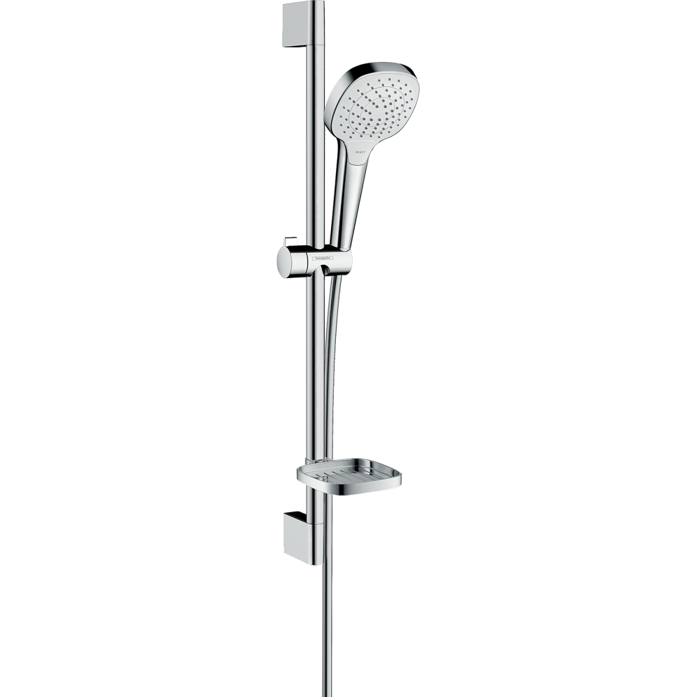 Душевой гарнитур hansgrohe Croma Select E 110 3jet Vario со штангой 65 см и мыльницей 26586400, белый/хром