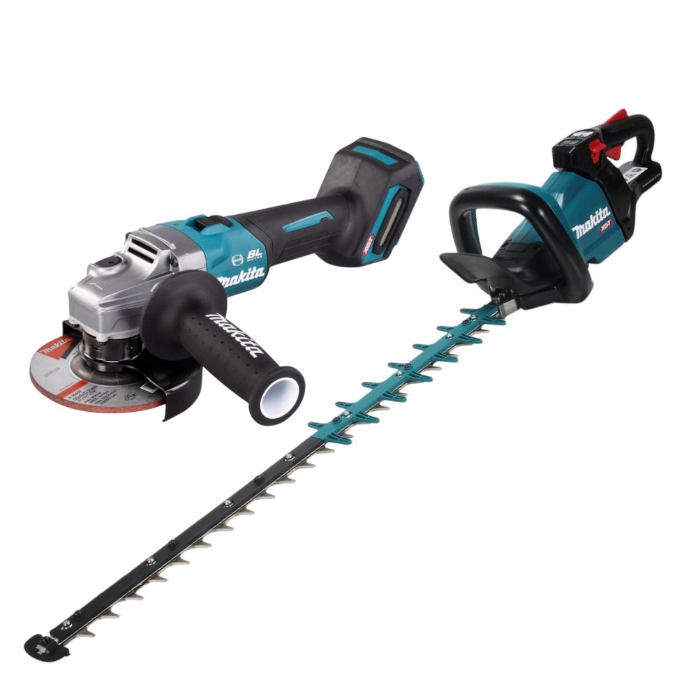 Аккумуляторный набор садовой техники Makita, 40 В: кусторез UH005 + угловая шлифмашина GA005, без АКБ и ЗУ