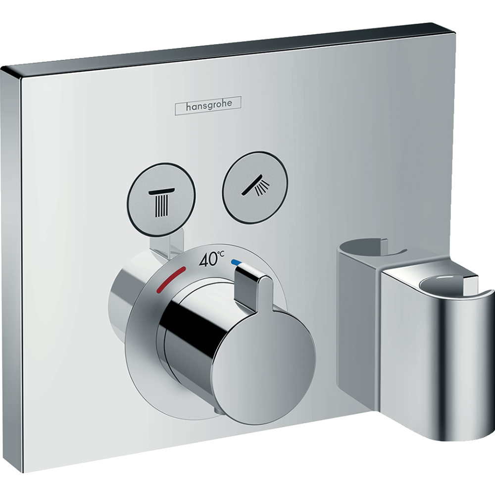 Внешняя часть термостата для душа hansgrohe ShowerSelect скрытого монтажа 15765000, хром