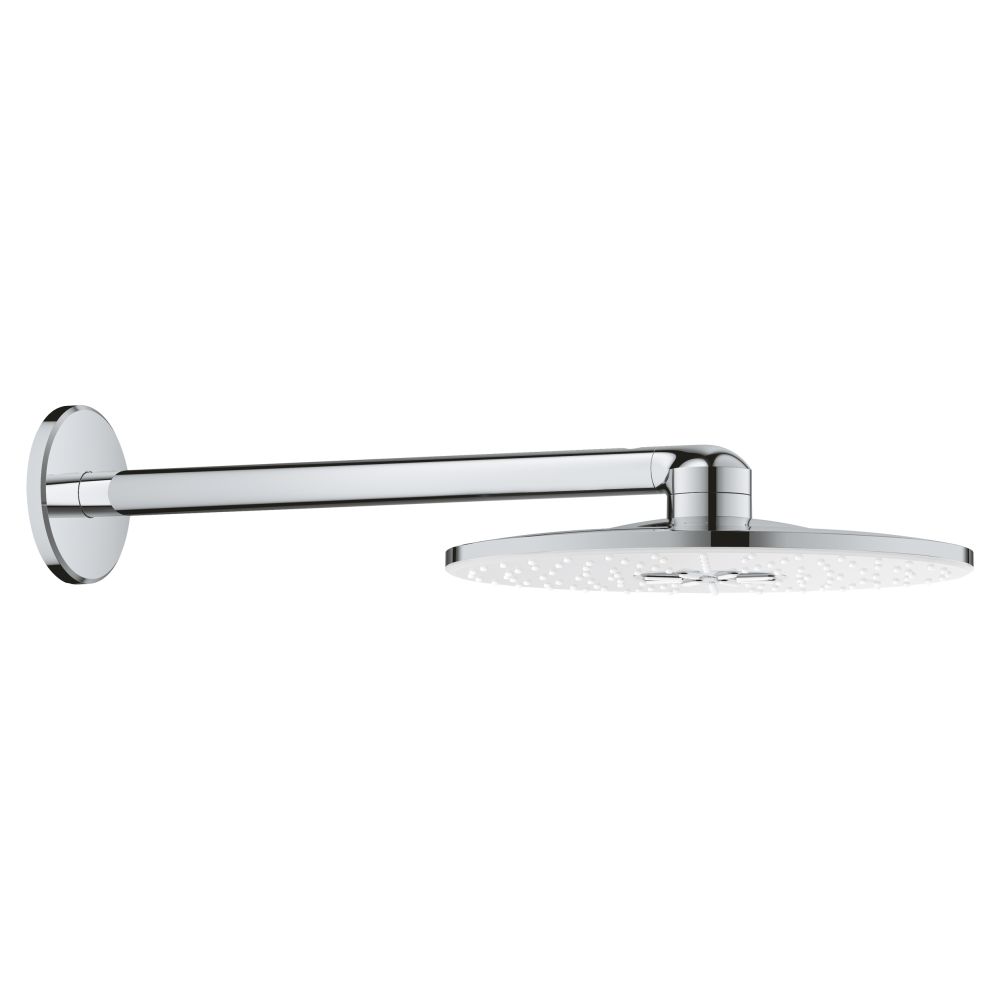 Верхний душ GROHE Rainshower 310 SmartActive с душевым кронштейном, 2 режима, 430 мм, белая луна (26475LS0)