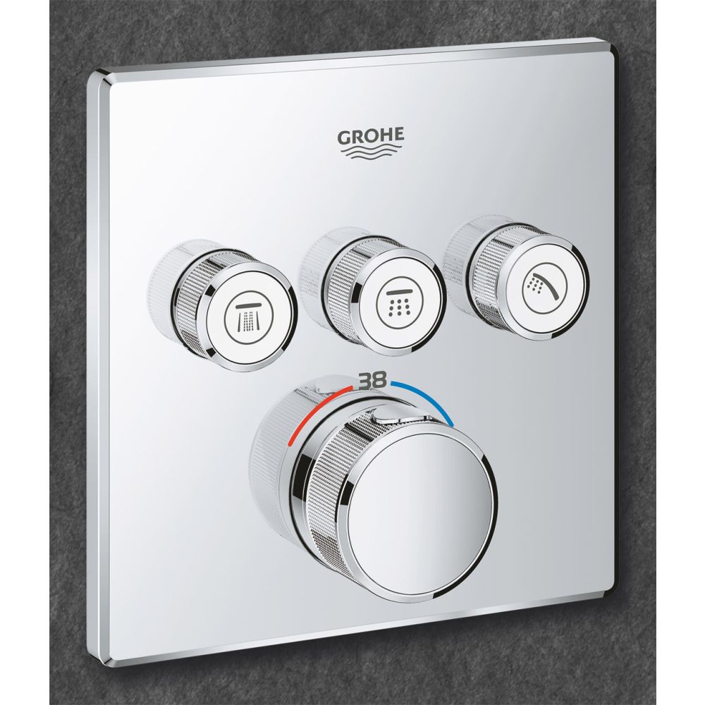 Внешняя часть термостата для душа GROHE Grohtherm SmartControl на 3 потребителя, хром (29126000)