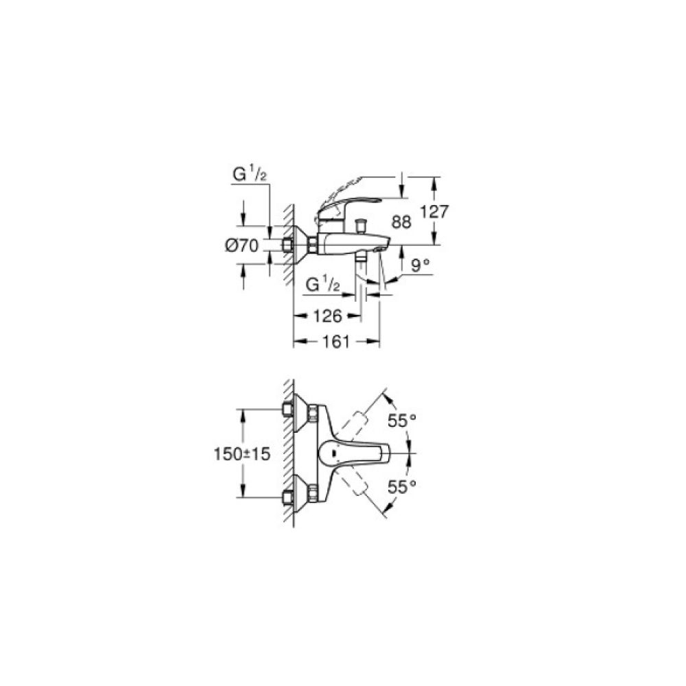 Душевая система GROHE Tempesta System 200 со смесителем для ванны, хром (NB0072)
