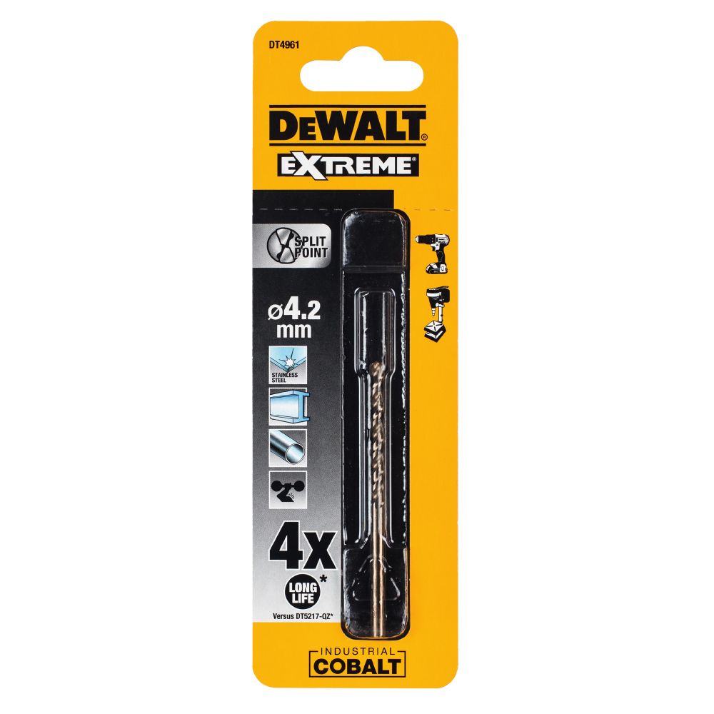 Сверло DEWALT DT4961, по металлу COBALT 5%, 4.2 x 75 x 43 мм