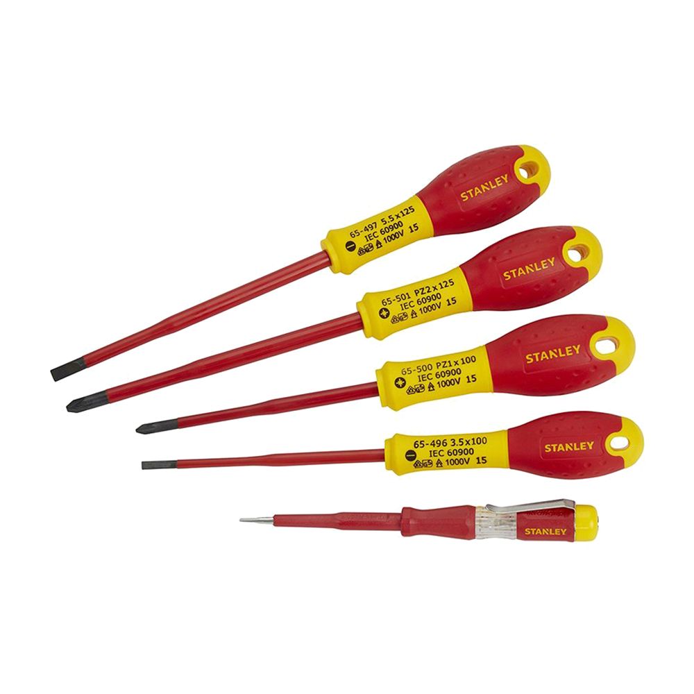 Набор из 5 отверток электрика FatMax с зауженным стержнем STANLEY XTHT0-62693