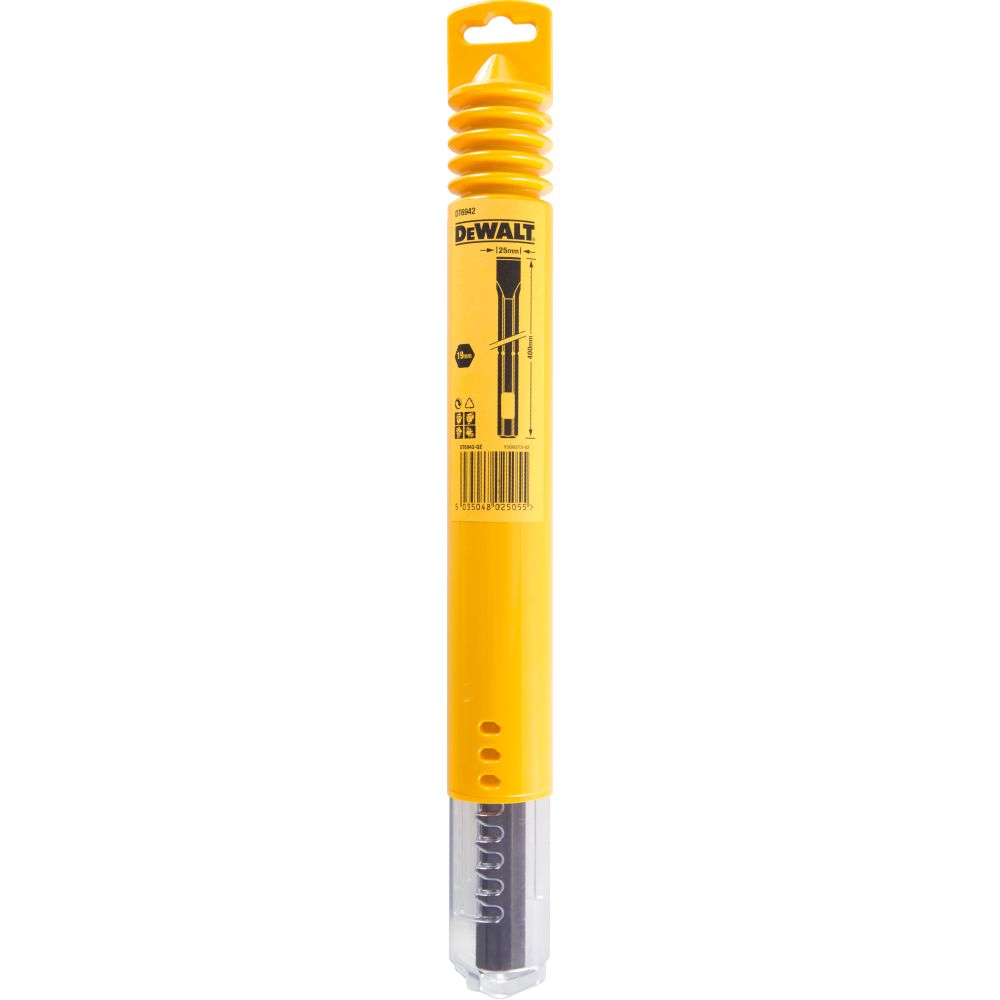 Зубило плоское DEWALT DT6942, 19 мм, HEX, 400 x 25 мм