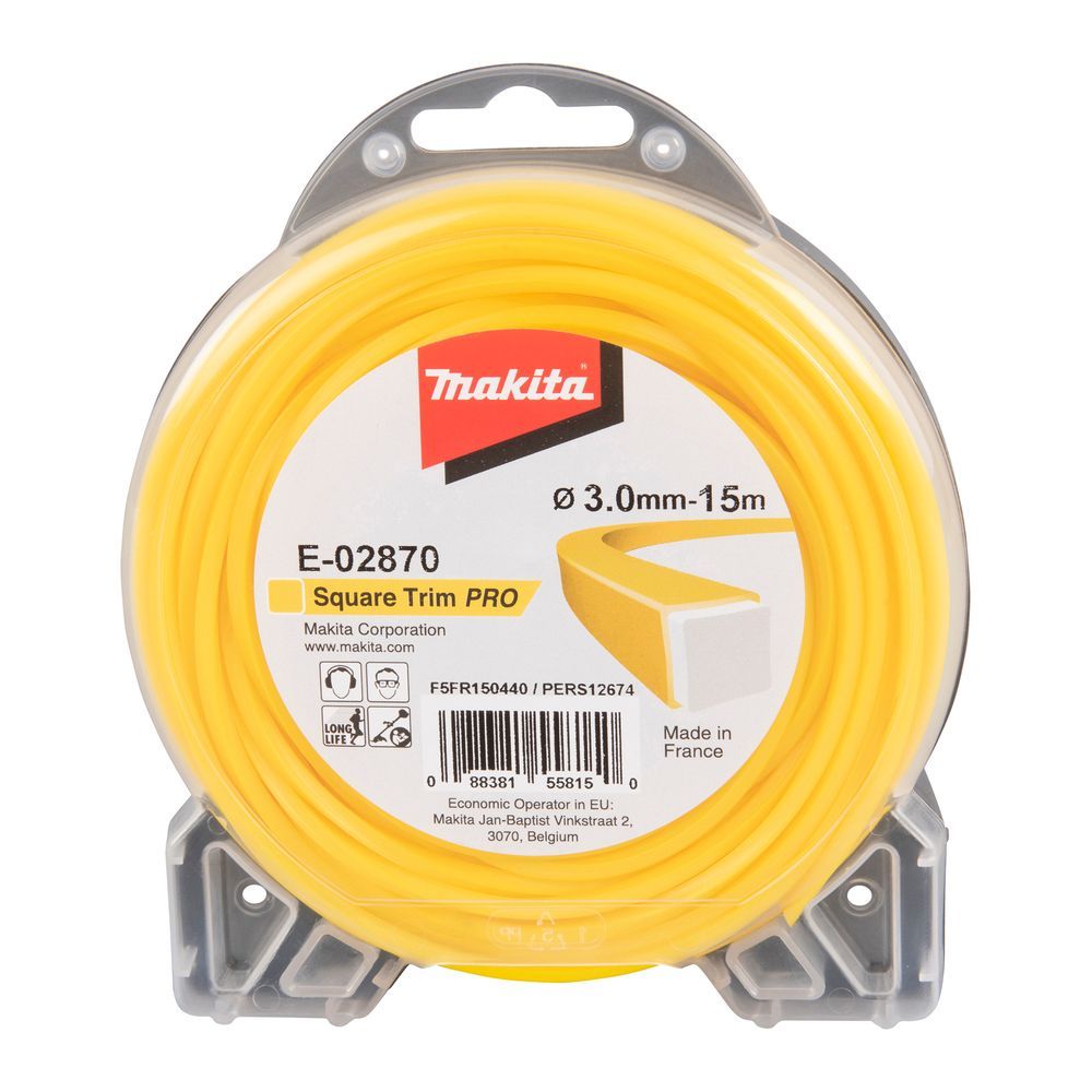 Триммерная леска Makita, квадратная, усиленная, 3 ммх15 м, E-02870