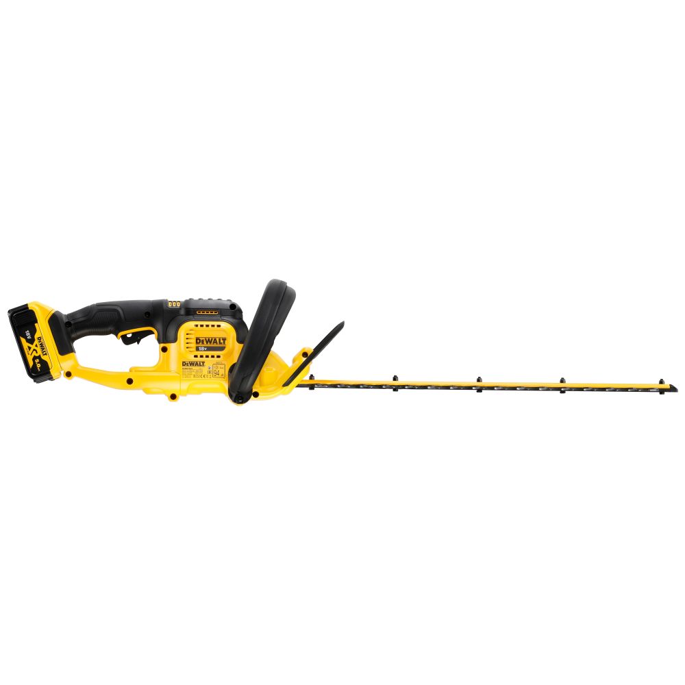 Аккумуляторный кусторез DEWALT DCMHT563P1, 18 В, 56 см, 1400 ход/мин, с АКБ 5 Ач и ЗУ (DCMHT563P1-QW)