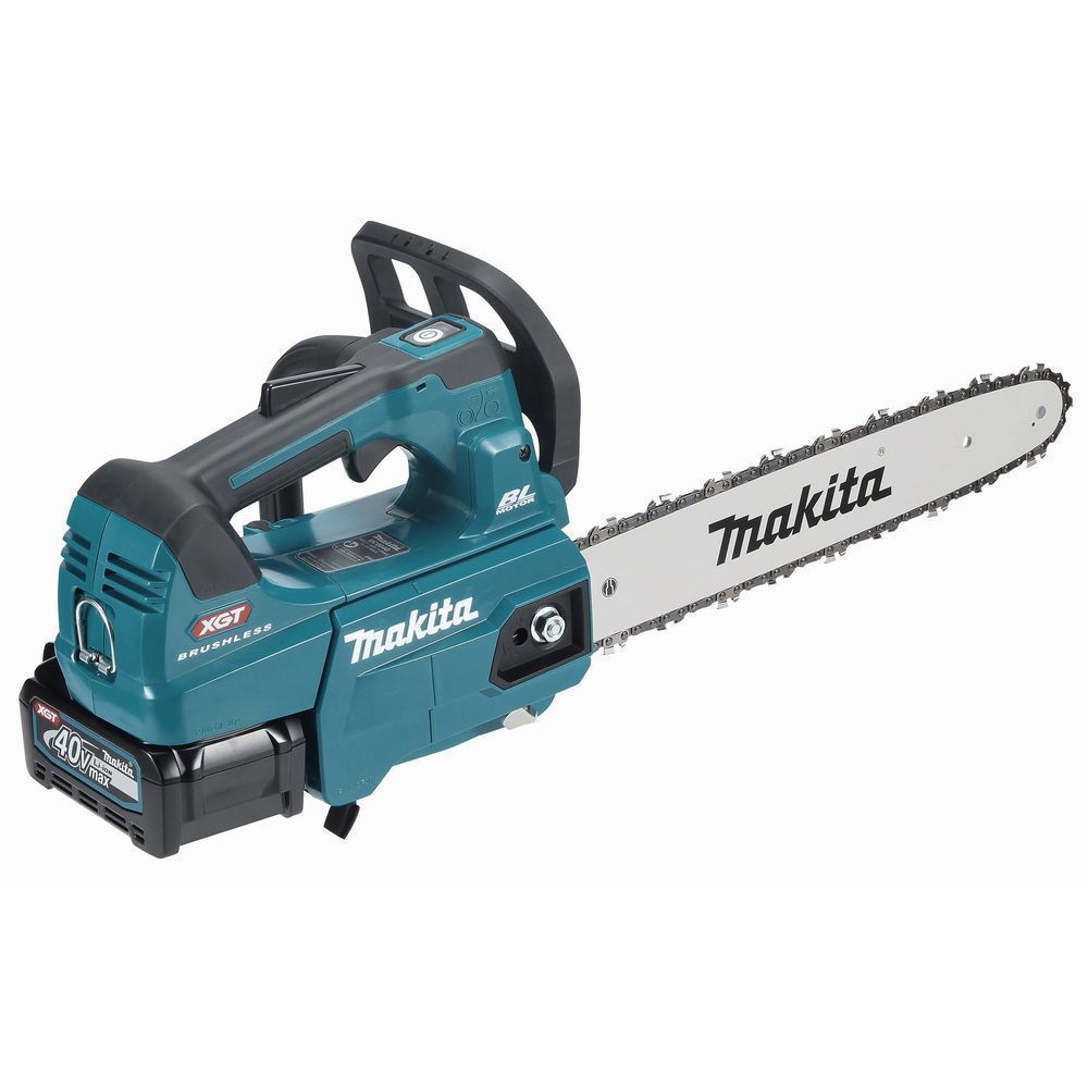 Аккумуляторная цепная пила Makita XGT 40 В, 35 см, 24.8 м/с, c АКБ 4 Ач и ЗУ, UC004GM101