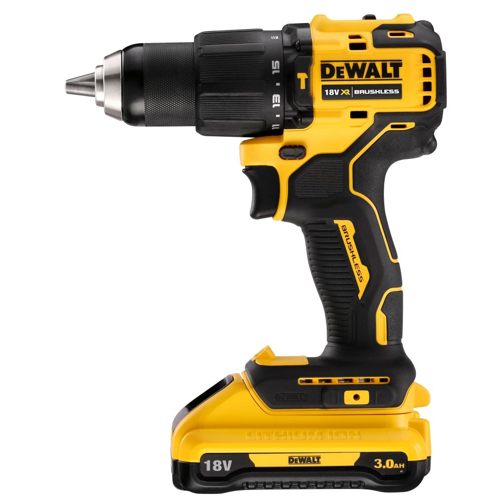 Аккумуляторная ударная дрель-шуруповерт DEWALT DCD709L2T, 18 В, 1650 об/мин, 28050 уд/мин, с 2 АКБ 3 Ач и ЗУ, в кейсе TSTAK (DCD709L2T-QW)