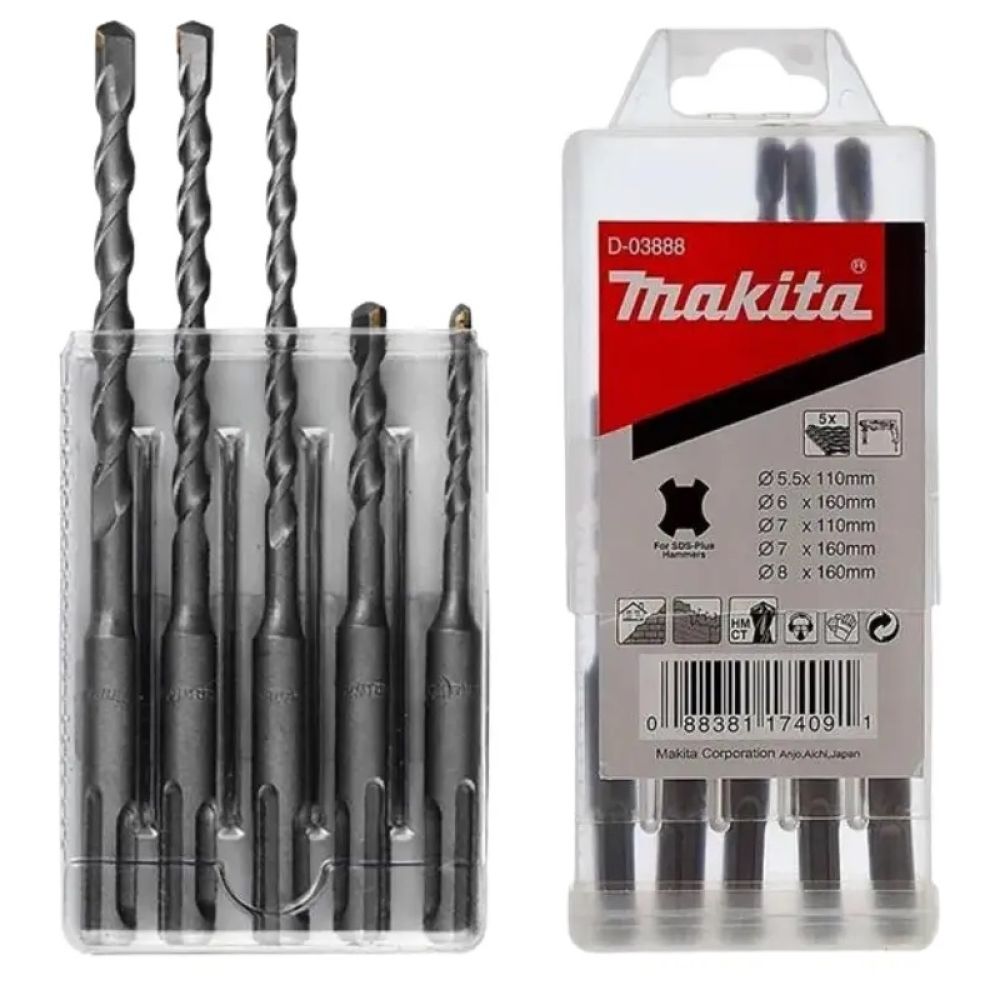 Набор буров Makita , SDS-Plus, 5.5-8 мм (D-03888)