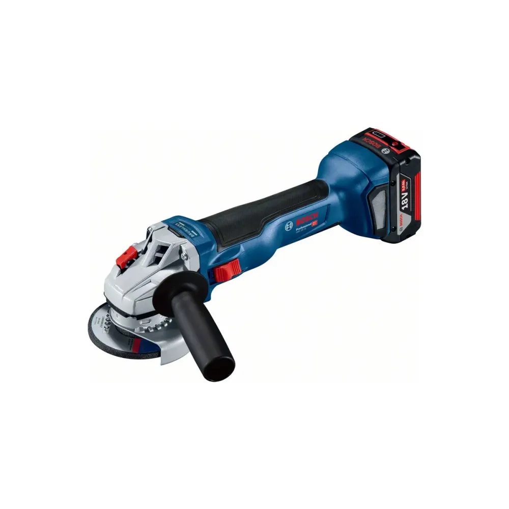 Аккумуляторная угловая шлифмашина Bosch GWS 18V-10, 125 мм, 9000 об/мин, с 2 АКБ 5 Ач и ЗУ, в кейсе, 06019J4004