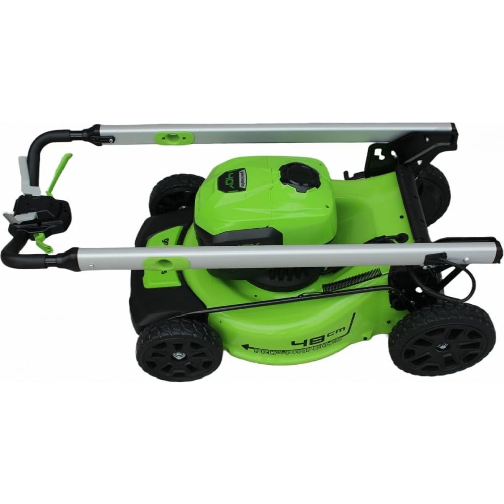 Аккумуляторная газонокосилка Greenworks, 40 В, 48 см, 55 л, c АКБ 4 Ач и ЗУ, 2517407UB