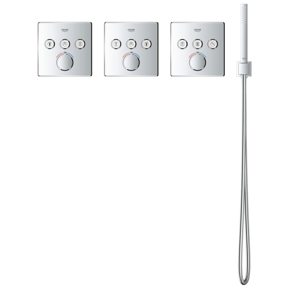 Внешняя часть термостата для душа GROHE Grohtherm SmartControl на 3 потребителя, хром (29126000)