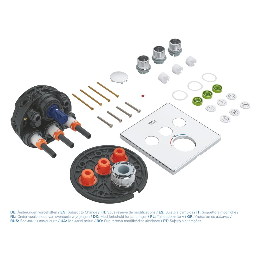 Внешняя часть термостата для душа GROHE Grohtherm SmartControl на 3 потребителя, хром (29126000)