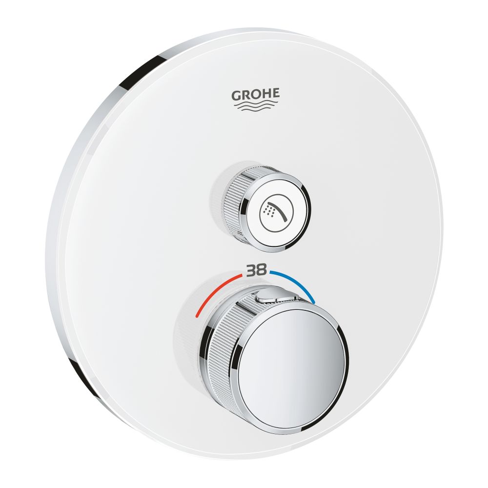 Внешняя часть термостата для душа GROHE Grohtherm SmartControl на 1 потребителя, белая луна (29150LS0)