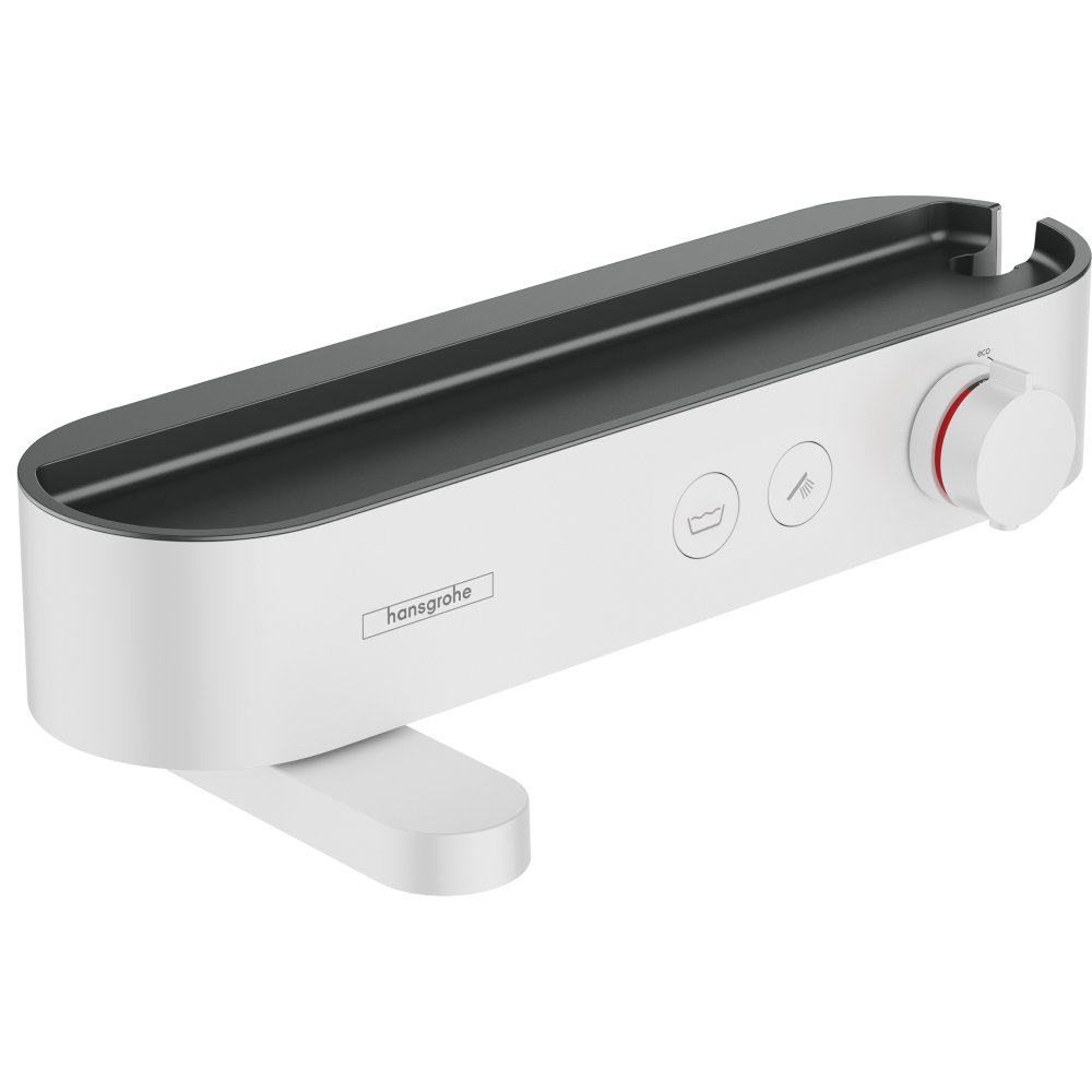 Термостат для ванны hansgrohe ShowerTablet Select 400 внешнего монтажа, с полочкой 24340700, матовый белый