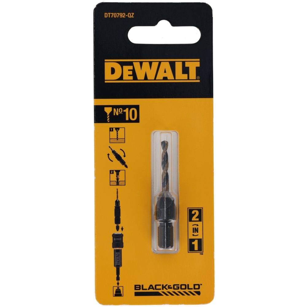 Пилотное сверло с зенкером DEWALT DT70792, №10, 3.17 мм (DT70792-QZ)