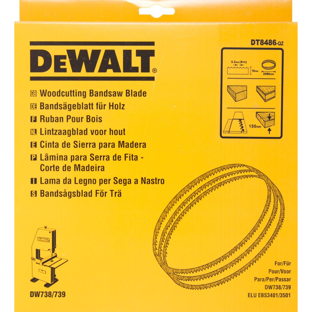 Полотно DEWALT DT8486, по древесине, ламинату и пластику для ленточной пилы DW738 или DW739