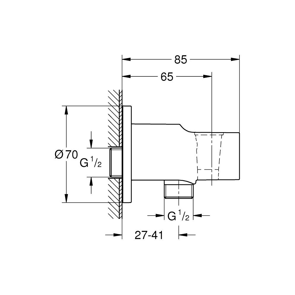 Набор для гигиенического душа GROHE BauLoop скрытого монтажа, хром (129189)