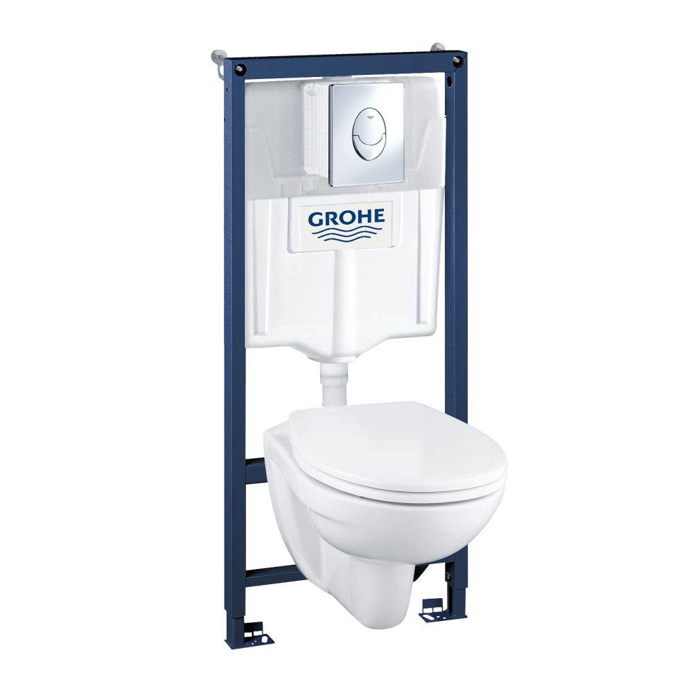 Комплект инсталляции GROHE Solido Perfect 4 в 1 с подвесным унитазом Lecico Perth и сиденьем (39192000)