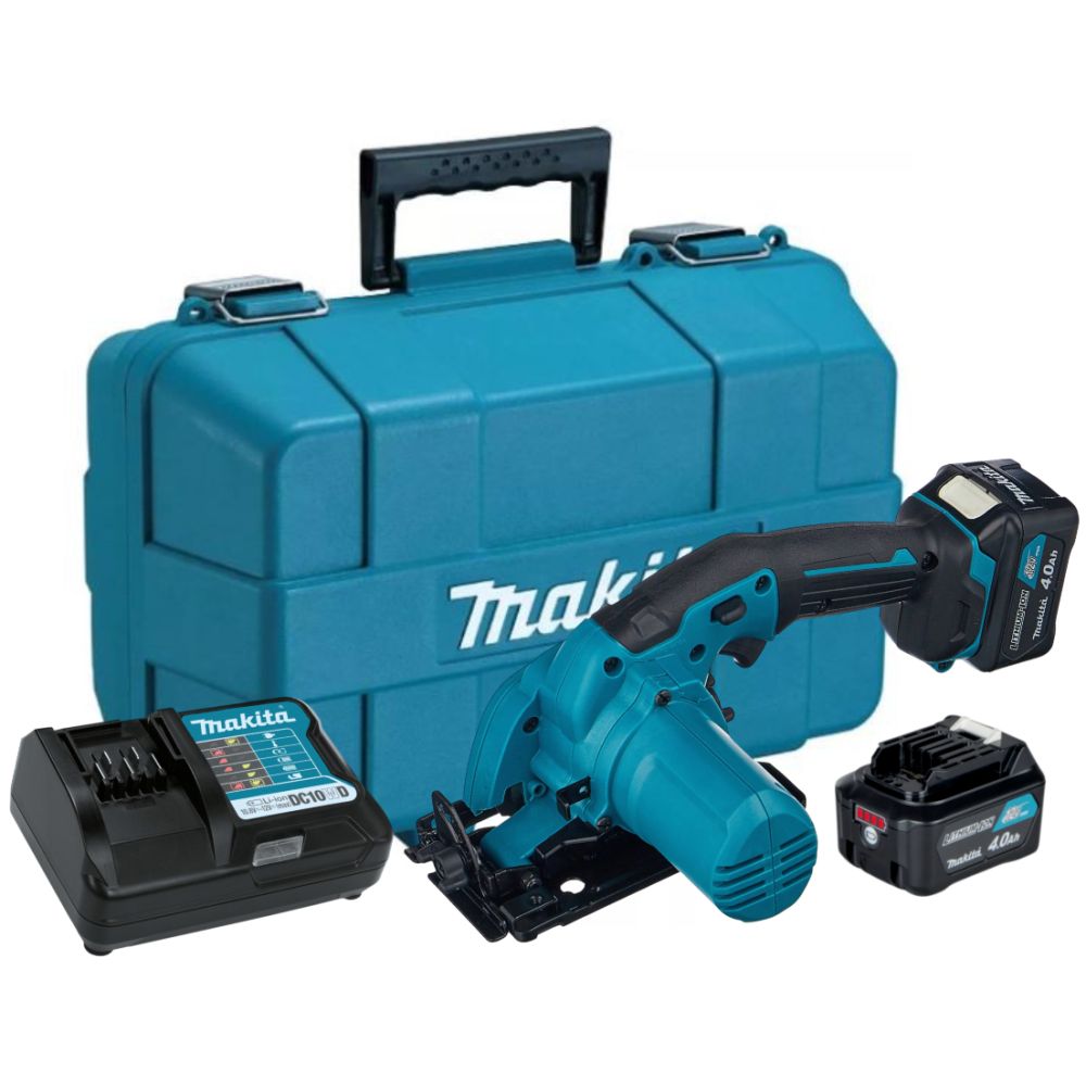 Аккумуляторная дисковая пила Makita HS301DWME, 12 В, 85 мм, 1500 об/мин, с 2 АКБ 4 Ач и ЗУ, в кейсе