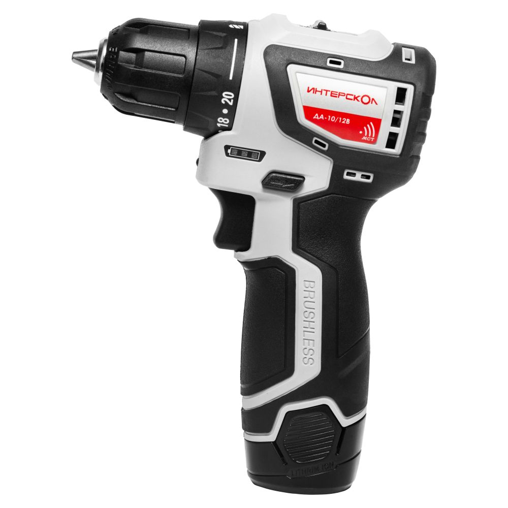 Аккумуляторная дрель-шуруповерт ИНТЕРСКОЛ МиниМАКС ДА-10/12В, 12 В, 1450 об/мин, с 2 АКБ 2 Ач и ЗУ (687.2.2.74)