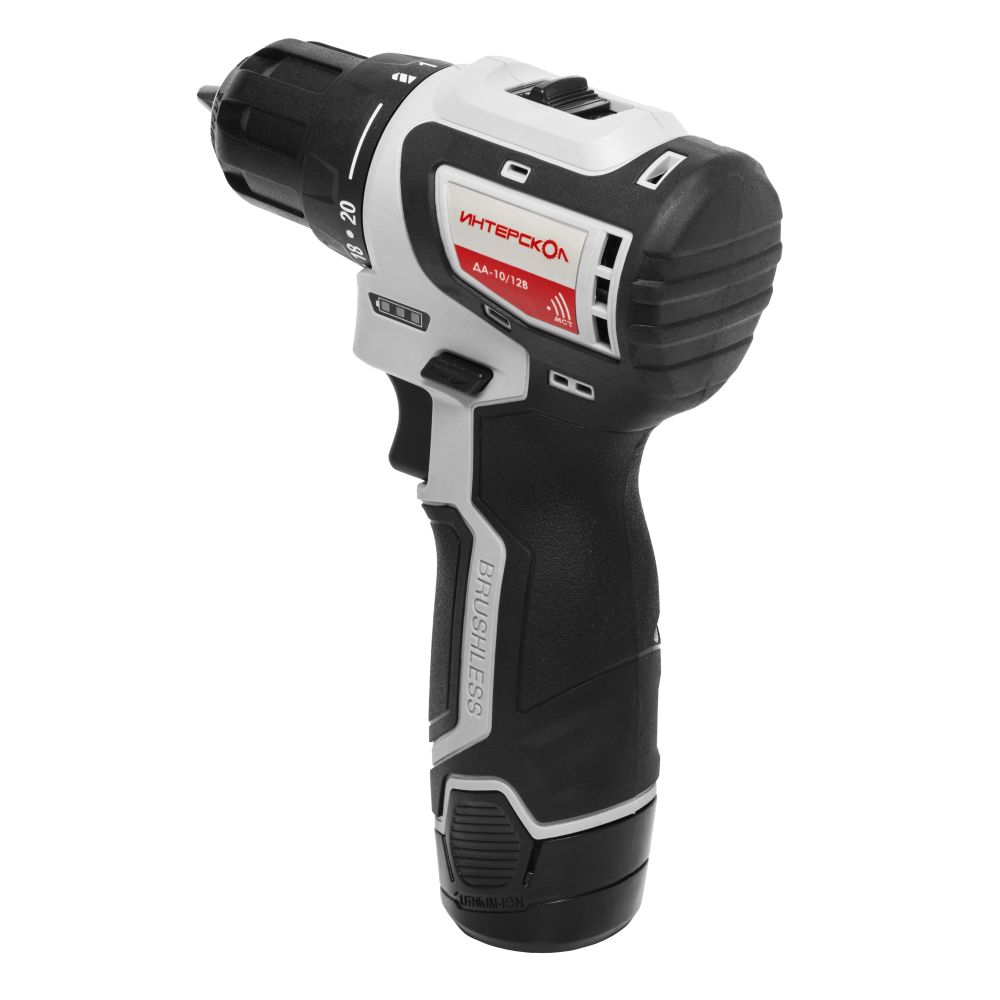 Аккумуляторная дрель-шуруповерт ИНТЕРСКОЛ МиниМАКС ДА-10/12В, 12 В, 1450 об/мин, с 2 АКБ 2 Ач и ЗУ (687.2.2.74)