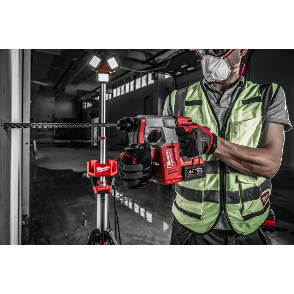Аккумуляторный перфоратор Milwaukee M18 BLH-502, 5100 уд.мин, 1400 об/мин, 2.3 Дж, 18 В, с 2 АКБ 5 Ач и ЗУ, в кейсе, 4933478894