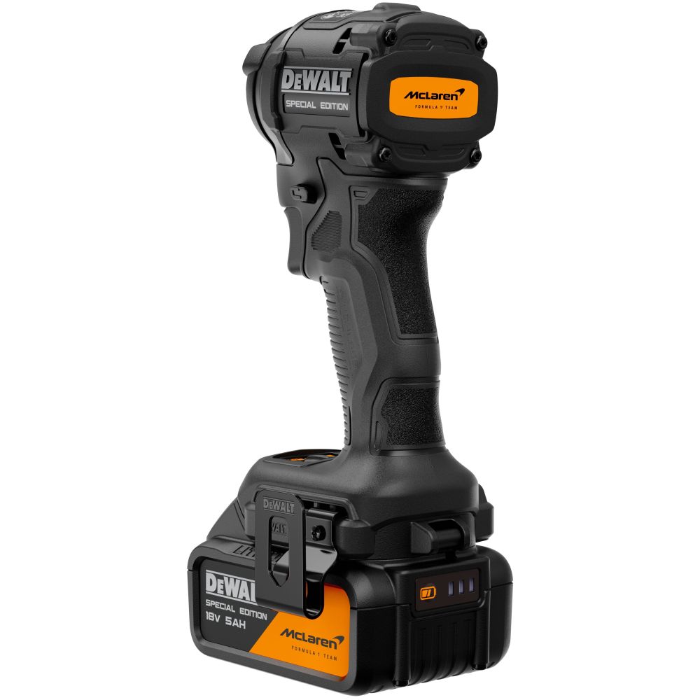 Аккумуляторный набор DEWALT McLaren Limited Edition DCK2222MP2T: дрель-шуруповерт + шуруповерт, с 2 АКБ 5 Ач и ЗУ, в кейсе TSTAK