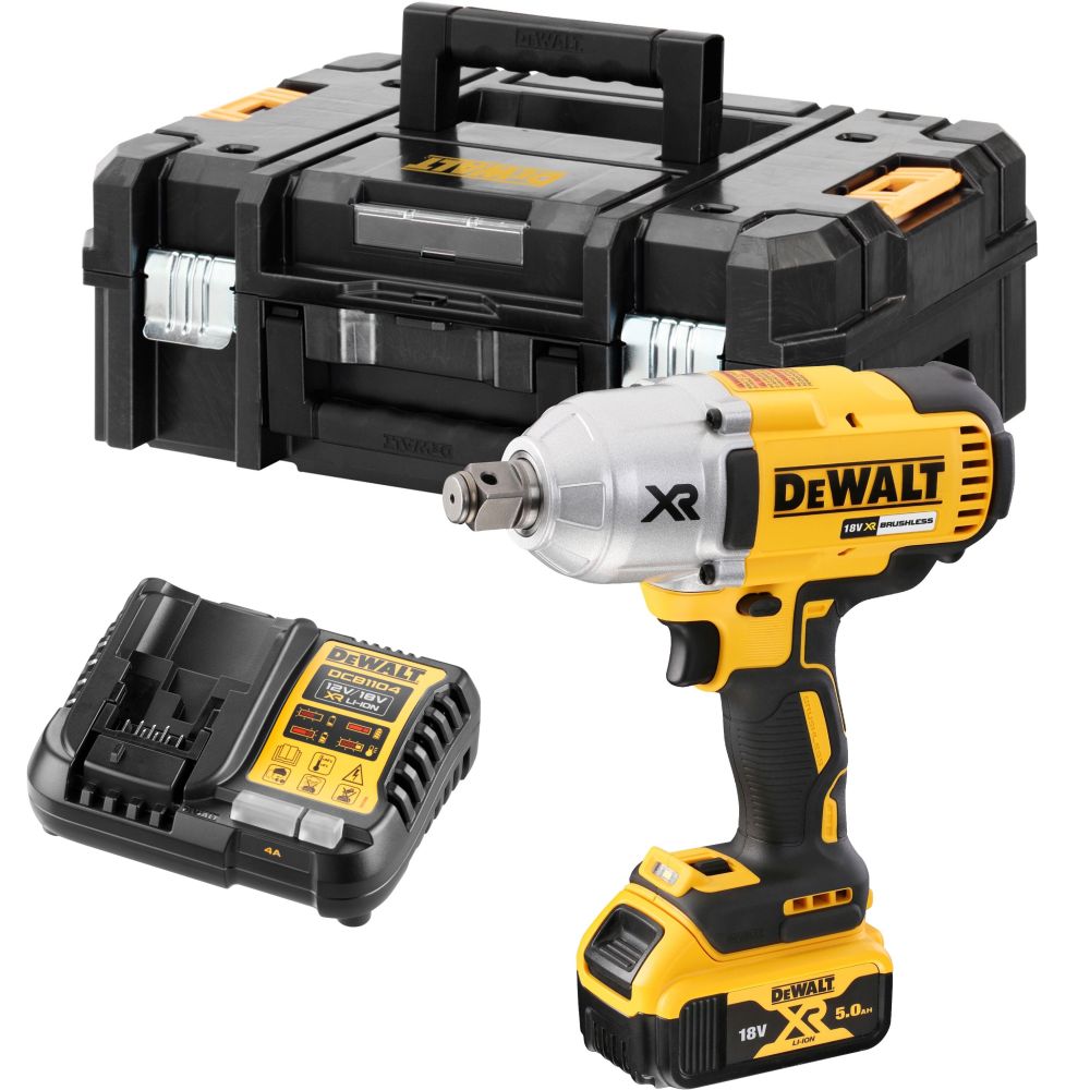 Аккумуляторный гайковерт DEWALT DCF897P1T, 18 В, 950 Нм, 2400 уд/мин, с АКБ 5 Ач и ЗУ, в кейсе TSTAK (DCF897P1NT-XJ)