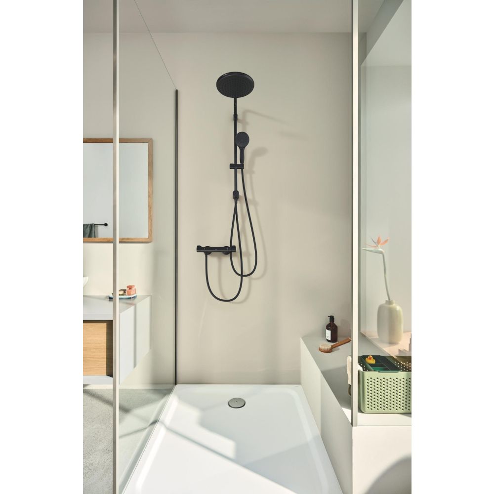 Термостат для душа GROHE Grohtherm 800, без подключений, фантомный чёрный (1022072430)