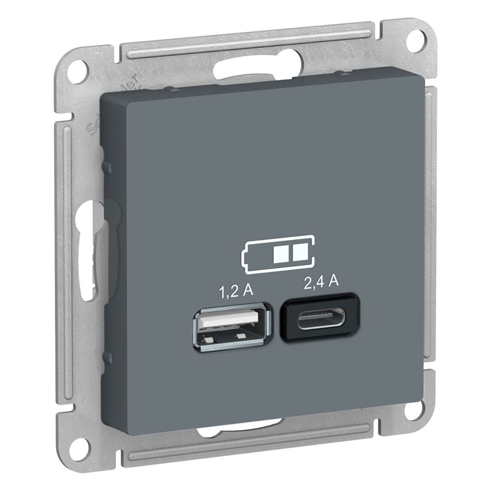 Розетка USB A+С, Systeme Electric (Schneider Electric) AtlasDesign грифель ATN000739