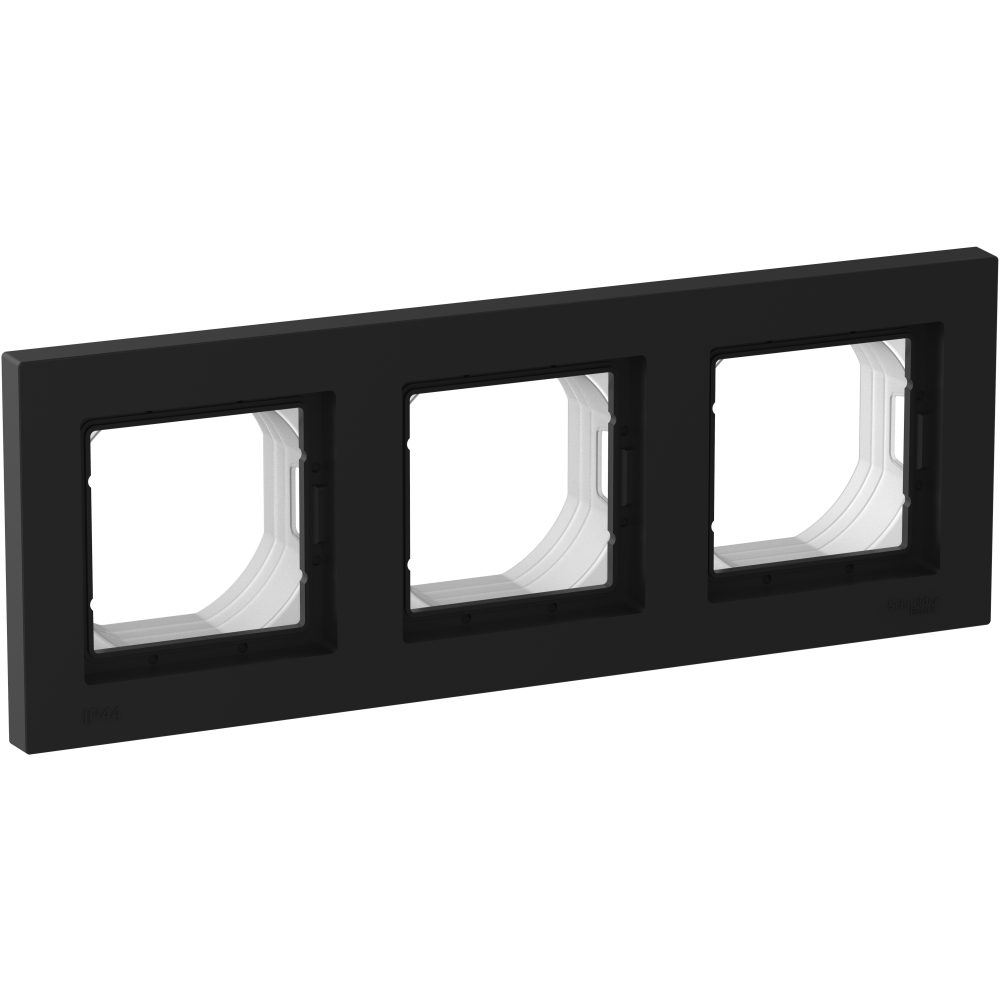Рамка 3-постовая IP44, Systeme Electric (Schneider Electric) AtlasDesign, КАРБОН ATN441003