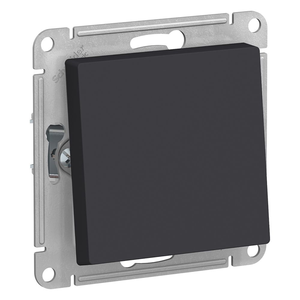 Выключатель одноклавишный проходной Systeme Electric (Schneider Electric) AtlasDesign 10А IP44, карбон ATN441061