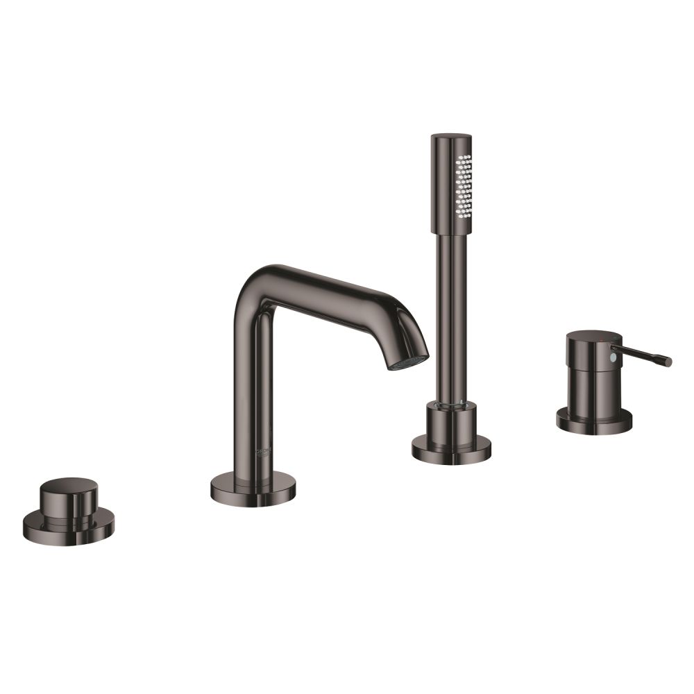 Смеситель для ванны GROHE Essence на 4 отверстия, на край ванны, темный графит глянец (19578A01)