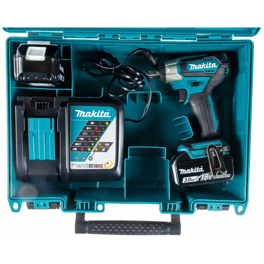 Аккумуляторный ударный гайковерт Makita DTW181RFE, 2400 об/мин, 2 АКБ 3 Ач и ЗУ, в кейсе