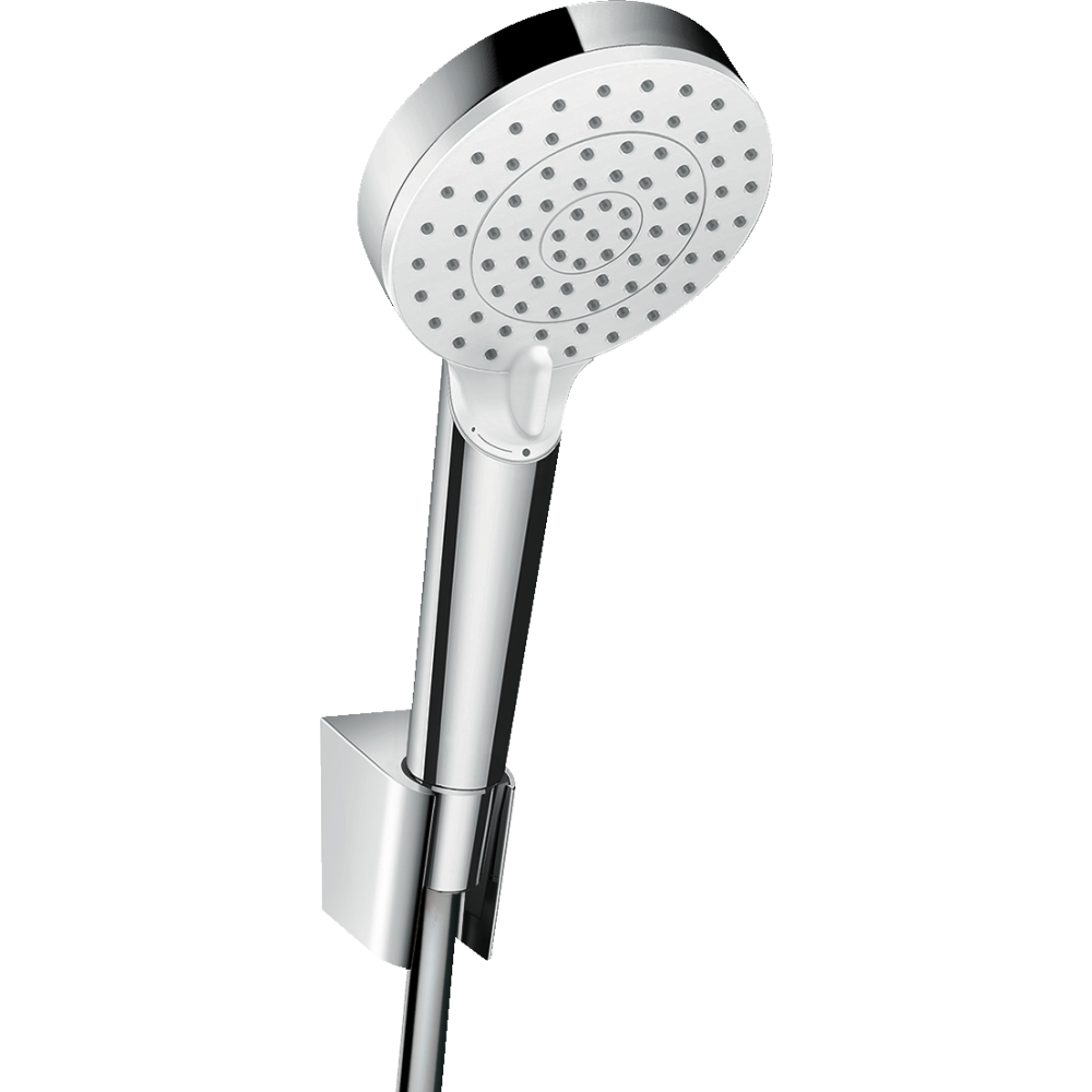 Душевой набор hansgrohe Crometta 100 2jet Vario с держателем и шлангом 125 см 26691400, белый/хром