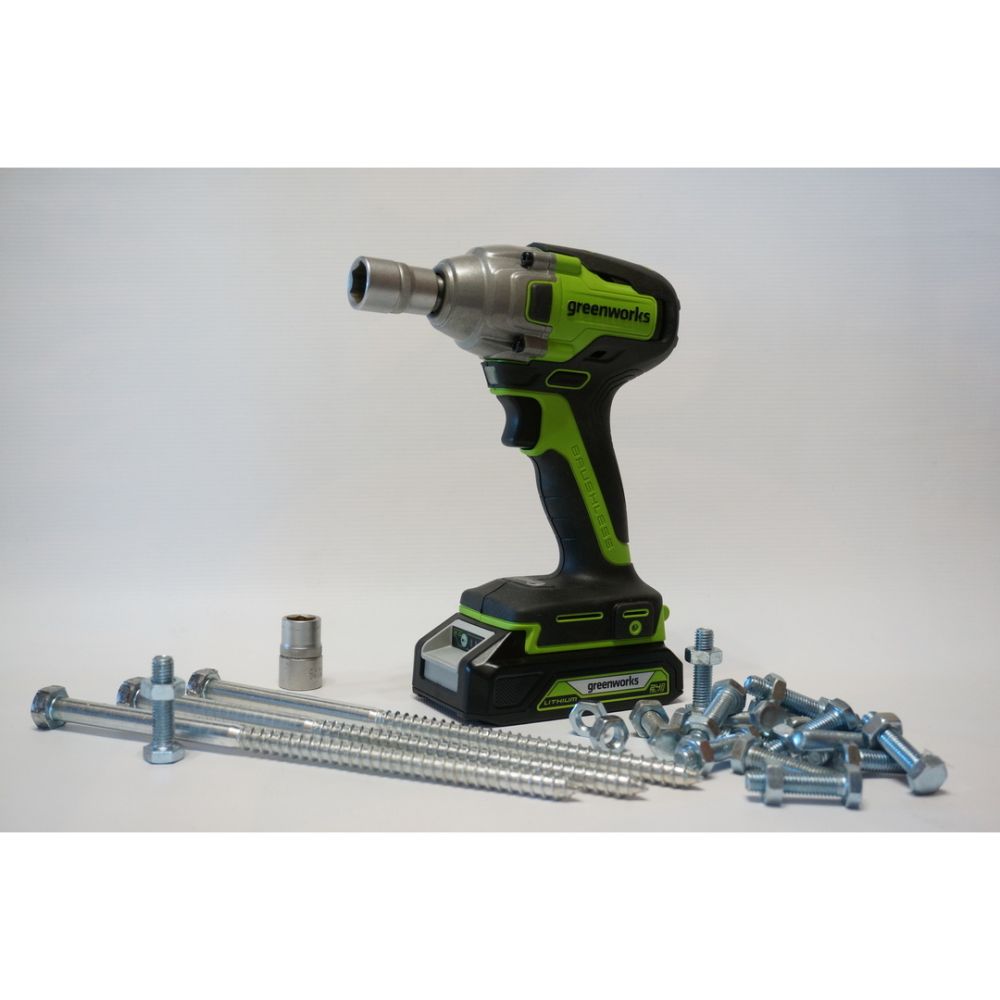 Гайковерт ударный аккумуляторный Greenworks, 24V, бесщеточный, без АКБ и ЗУ, 3802907