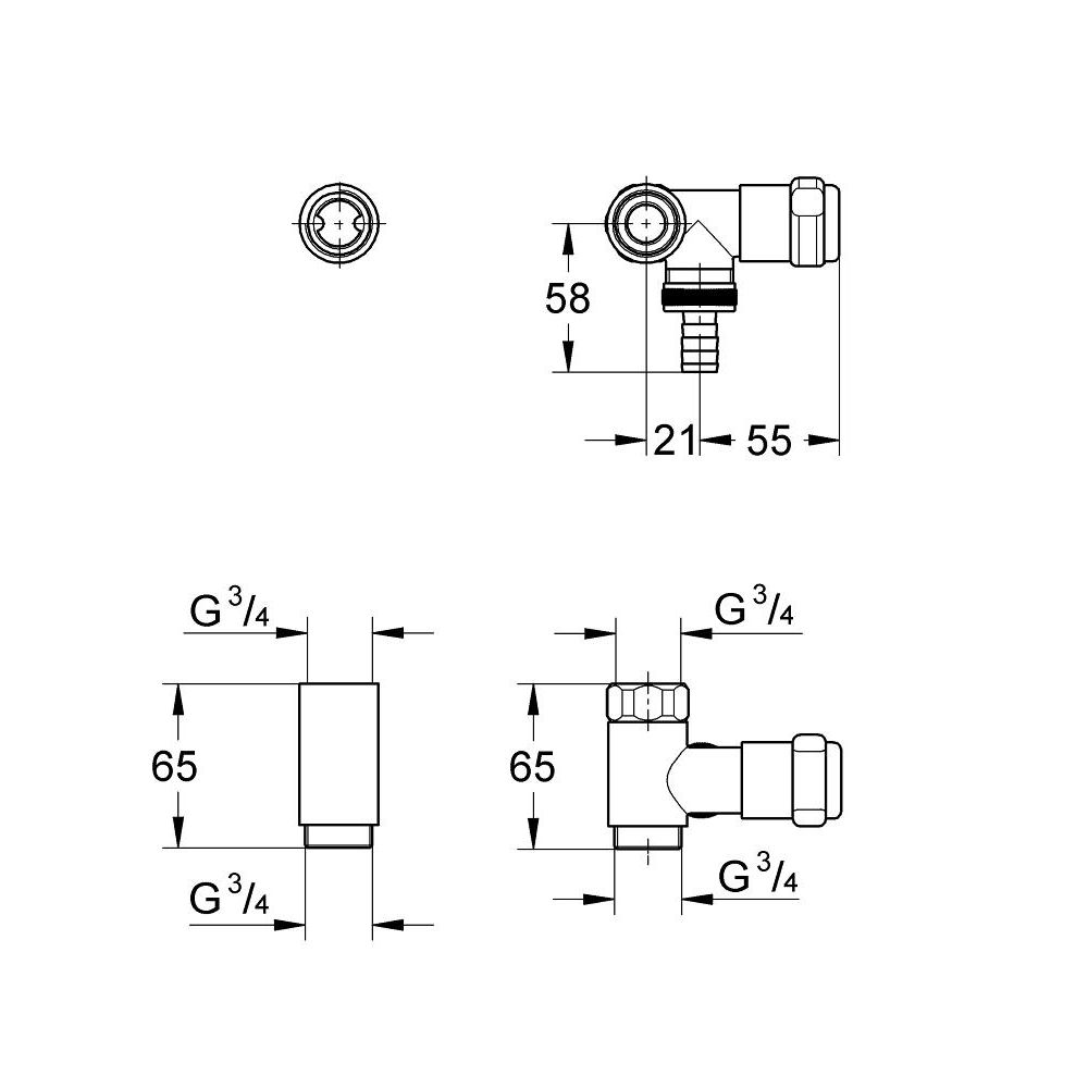Вентиль GROHE Eggeman Batterie, хром (41043000)
