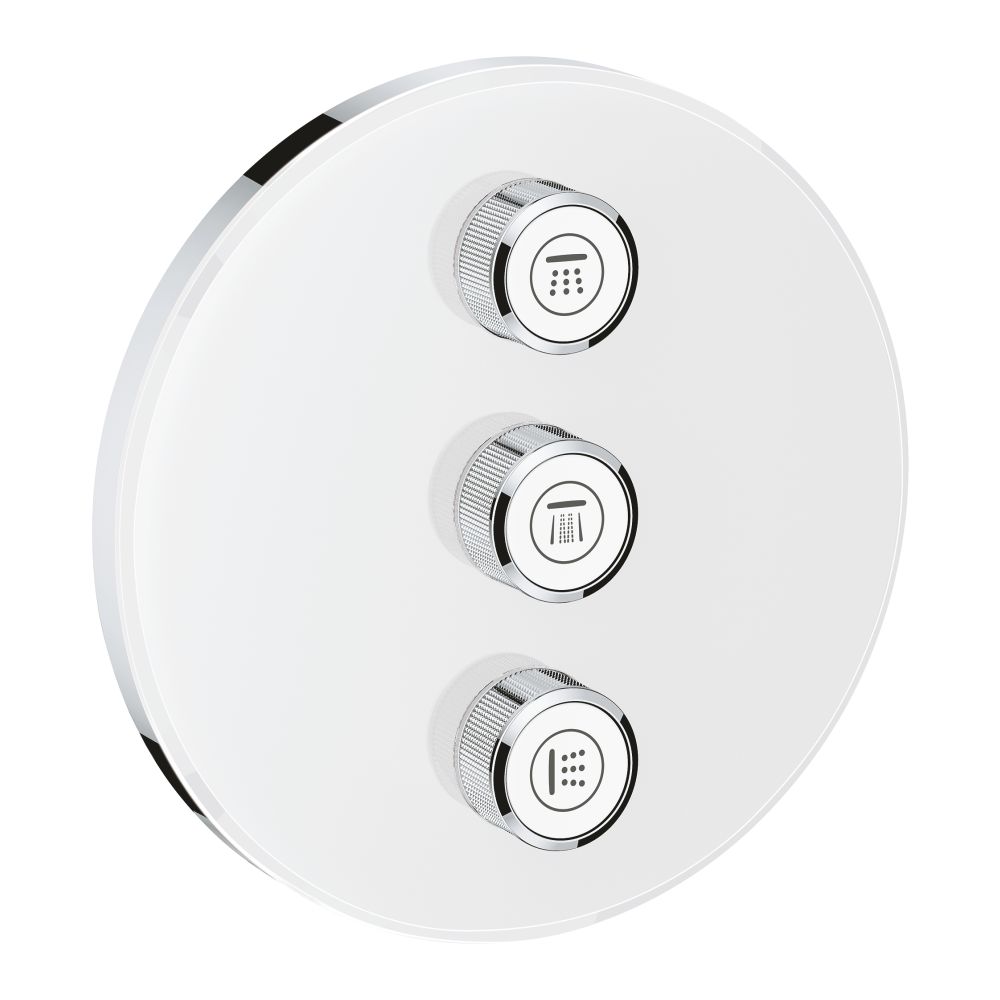 Внешняя часть переключателя потоков GROHE Grohtherm SmartControl на 3 положения, круглая, белая луна (29152LS0)