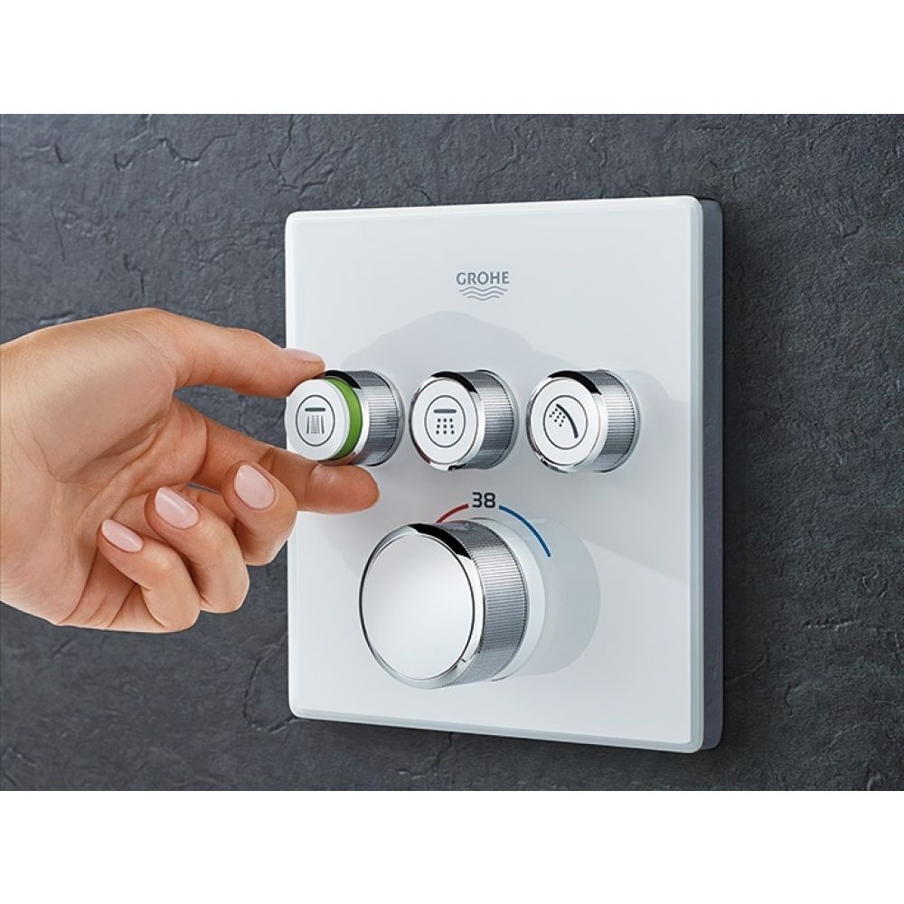 Внешняя часть термостата для душа GROHE Grohtherm SmartControl на 3 потребителя, белая луна (29157LS0)