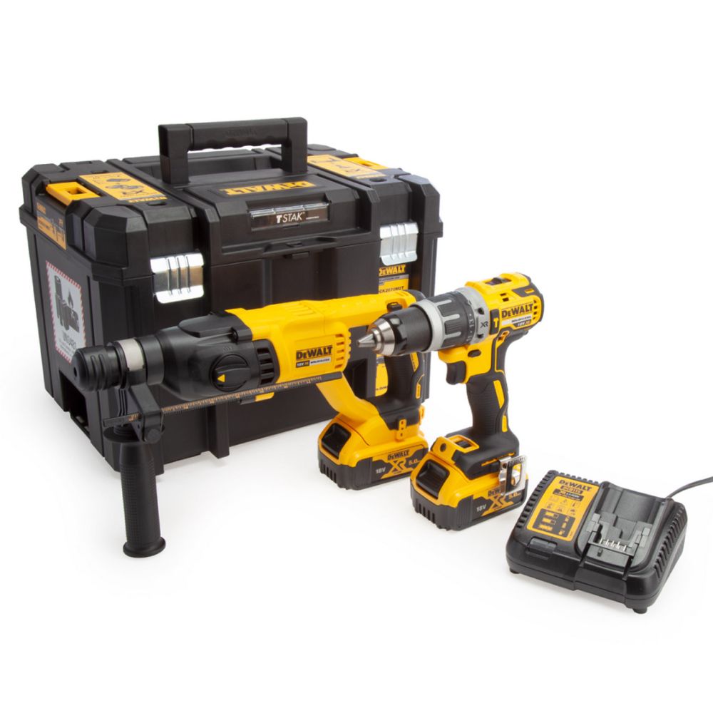 Набор из двух инструментов DeWALT: дрель-шуруповерт DCD796 + перфоратор DCH133, DCK2077P2T
