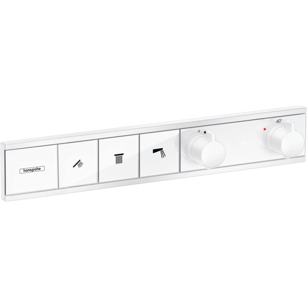 Внешняя часть термостата для душа hansgrohe RainSelect скрытого монтажа на 3 потребителя 15381700, матовый белый
