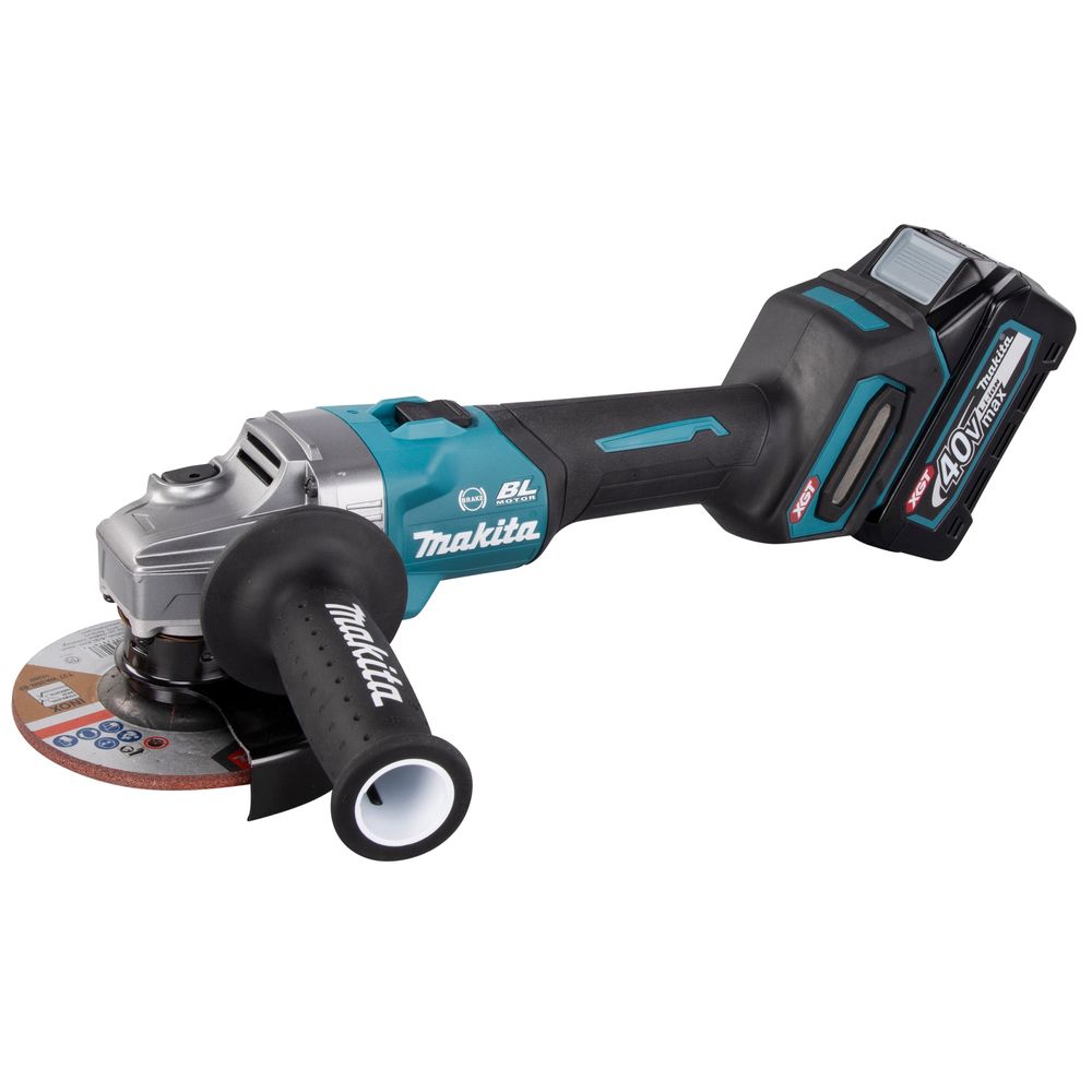 Аккумуляторная угловая шлифмашина Makita GA005GM201, 40 В, 125 мм, 8500 об/мин, с 2 АКБ 4 Ач и ЗУ, в кейсе